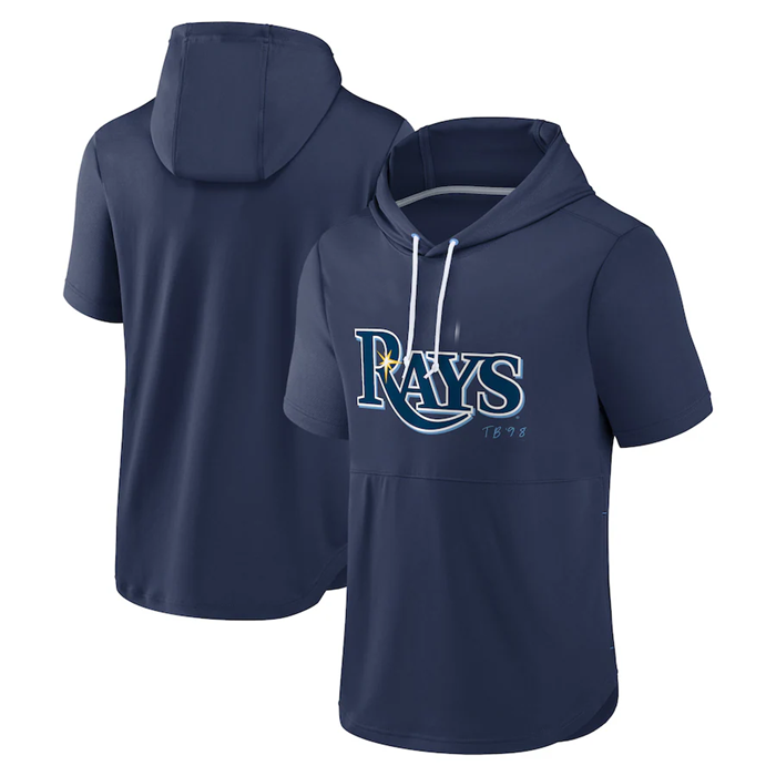 Men's Navy Tampa Bay Rays Sideline Training Hooded Performance T-Shirt